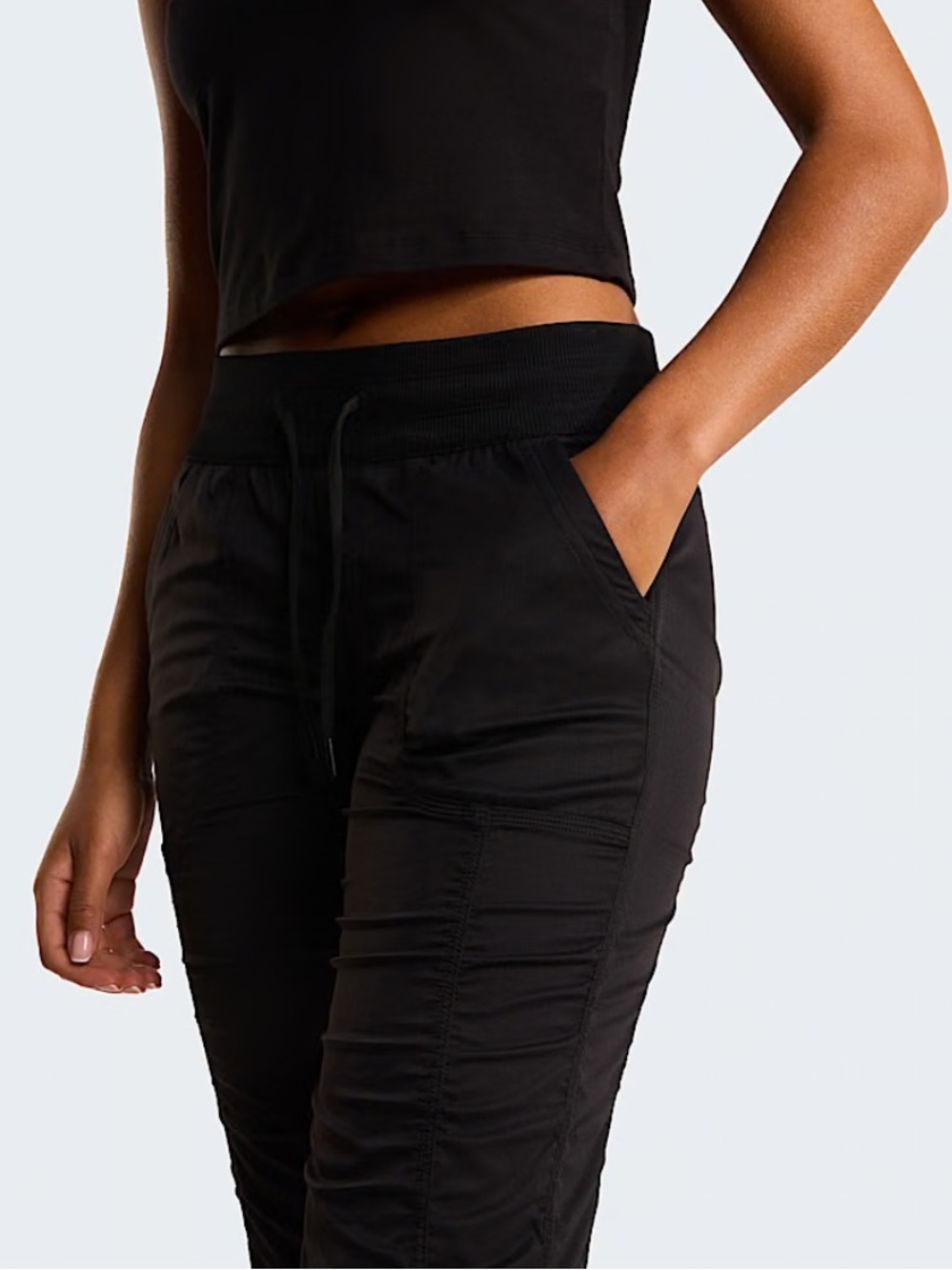 The North Face Aphrodite 2.0 Water Resistant Black Drawstring Jogger Capri Sz M - Picture 10 of 13